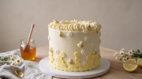 Gâteau d'anniversaire personnalisé sur le thème des abeilles pour 20 personnes